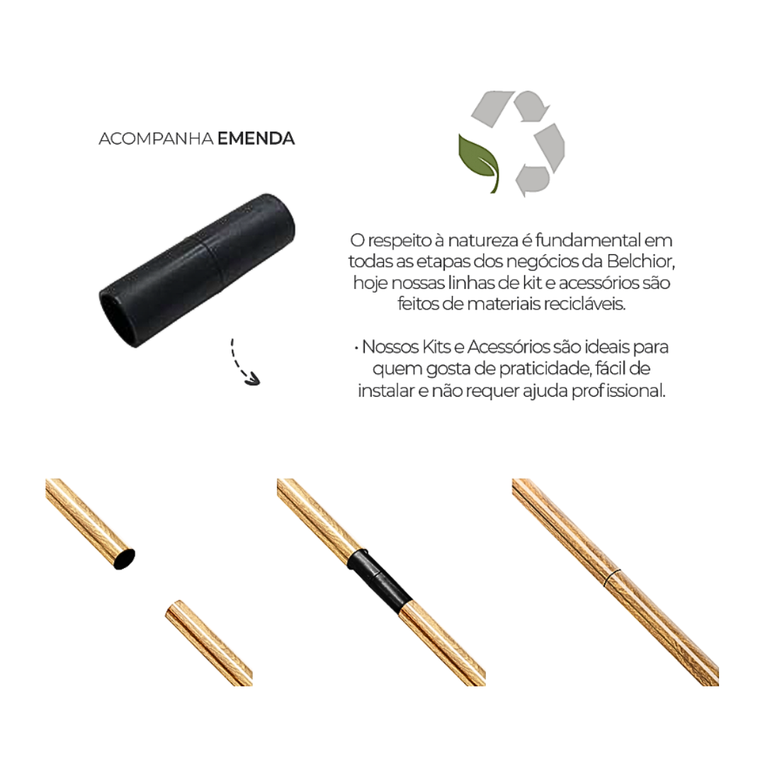 Emenda para Varão de Aço 19mm - Varão de Cortina