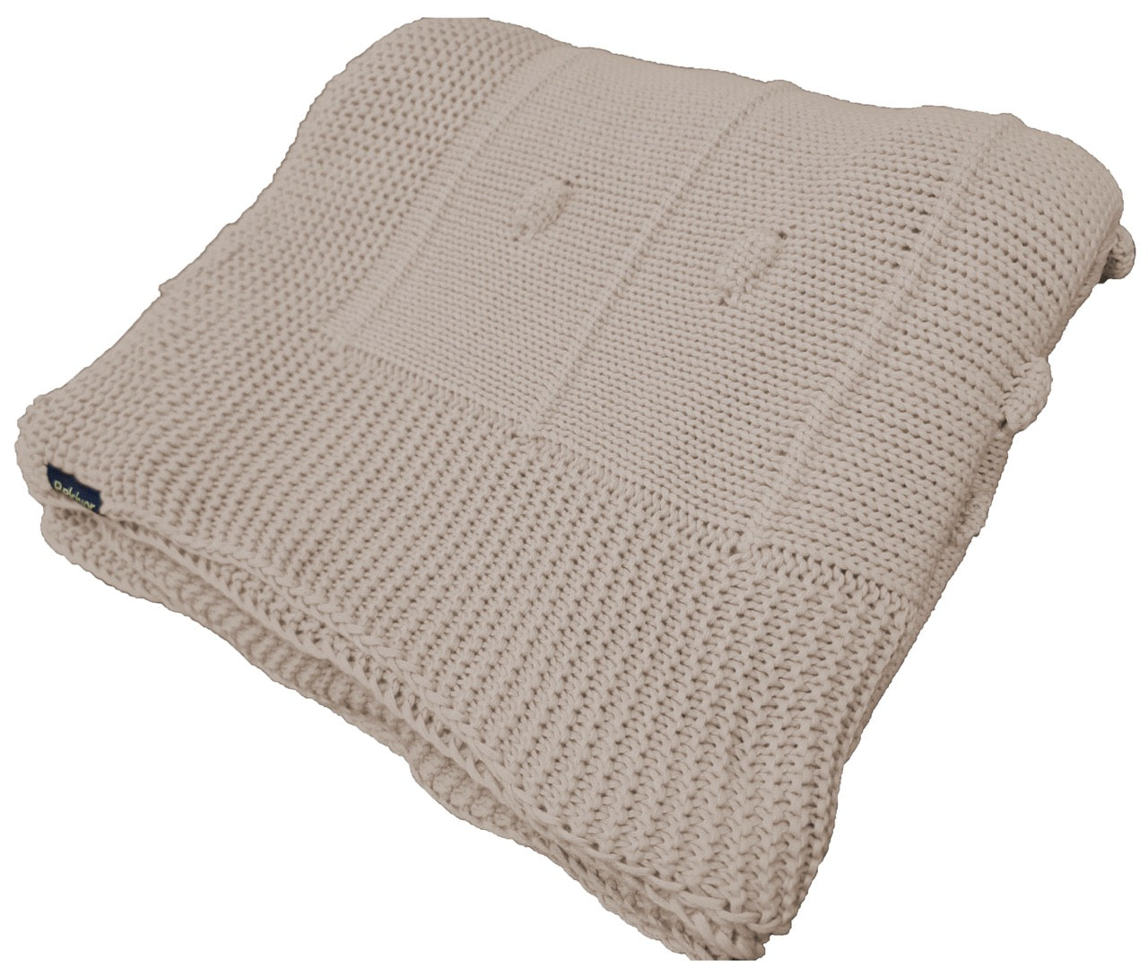 Peseira de Tricot para Cama Bege Castor 90x240cm Bolinha