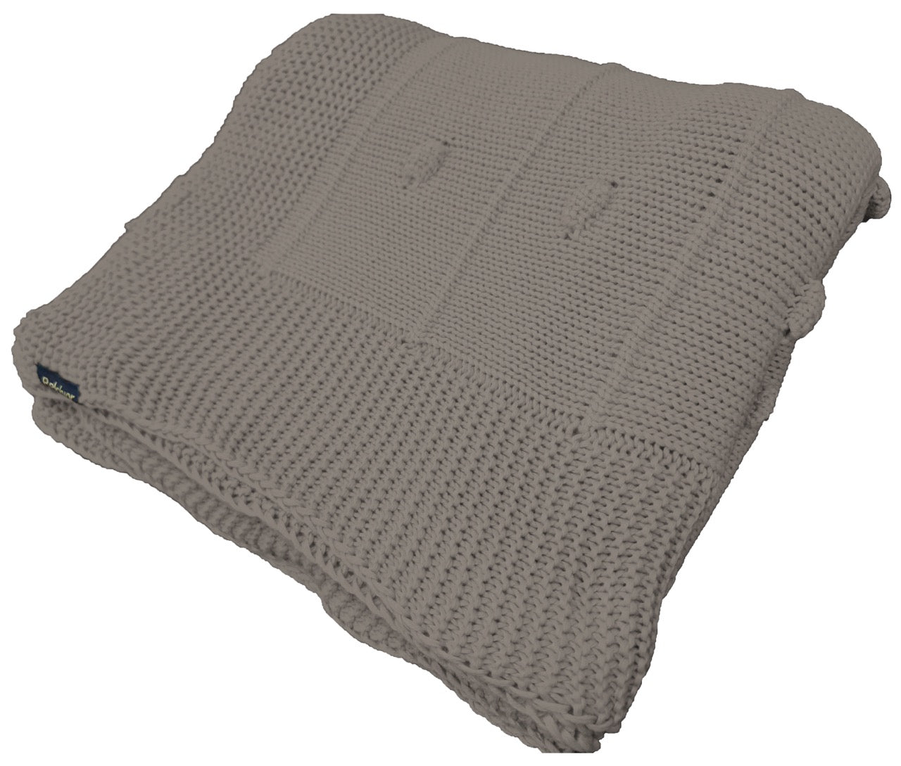Peseira de Tricot para Cama Bege Capuccino 90x240cm Bolinha