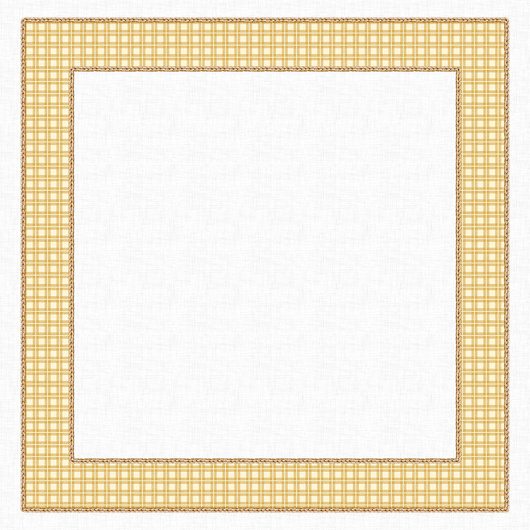 Toalha de Mesa Quadrada Xadrez Amarelo Trançado 4 Lugares 140x140