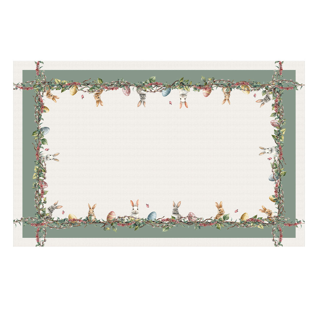 Toalha de Mesa Retangular Coelhos o Ovos de Páscoa 6 Lugares 140x220