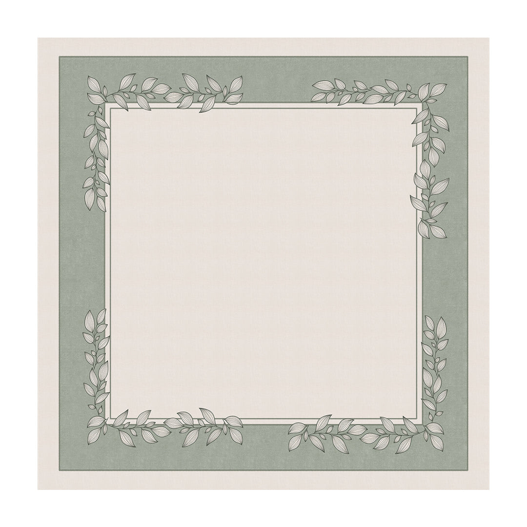 Toalha de Mesa Quadrada Folhas Verdes 4 Lugares 140x140