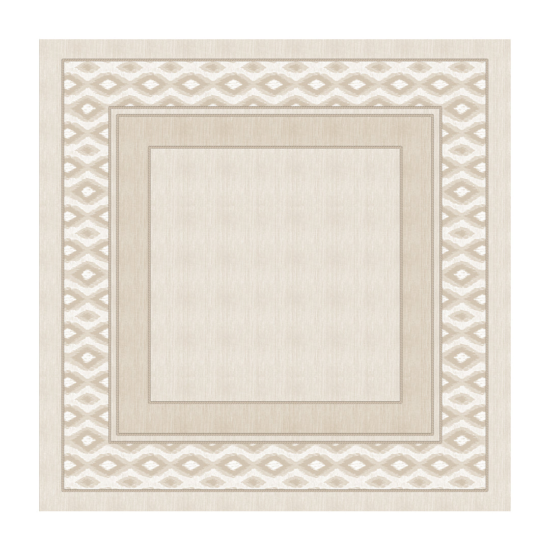 Toalha de Mesa Quadrada Dunas Ikat Bege 4 Lugares 140x140