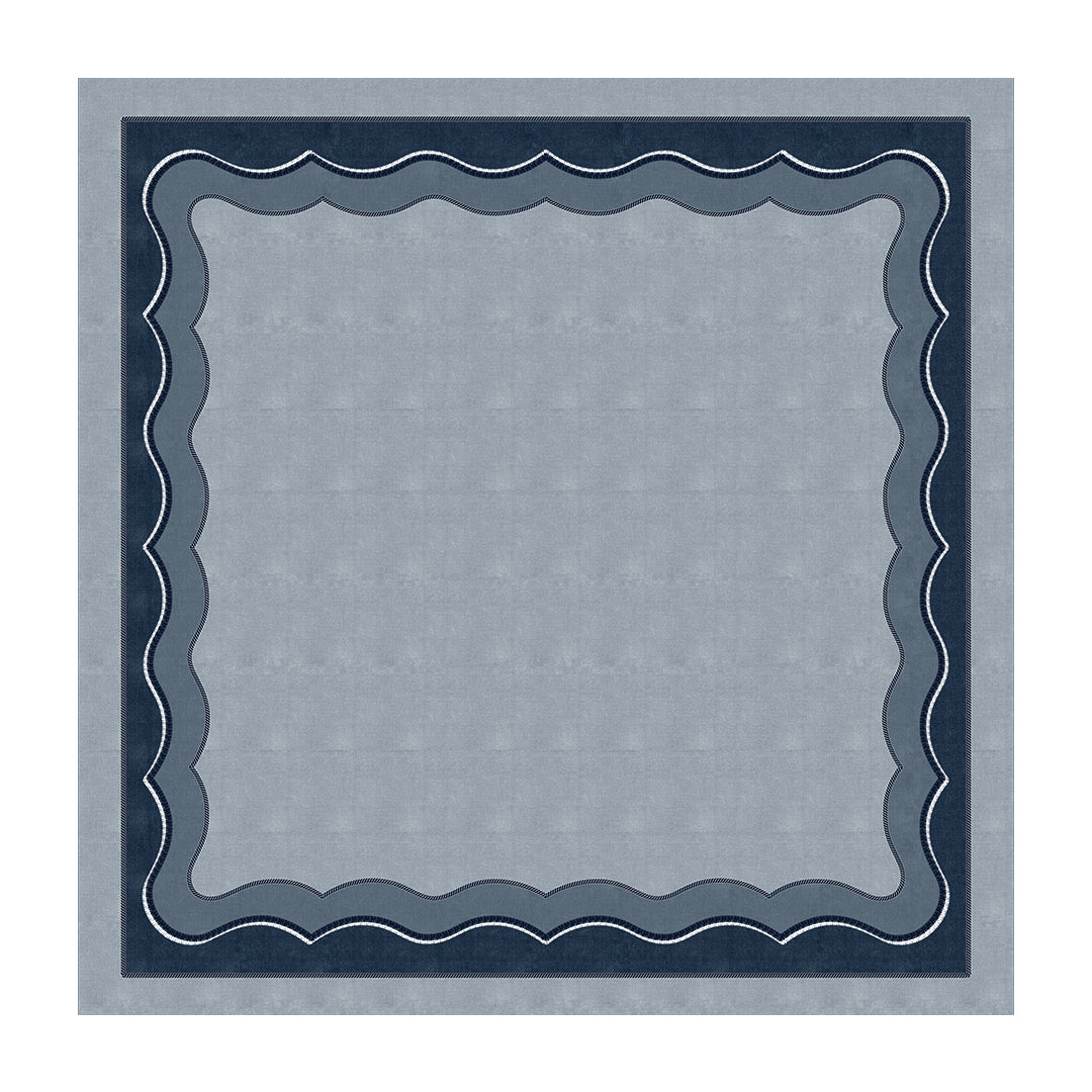 Toalha de Mesa Quadrada Blue Waves 4 Lugares 140x140
