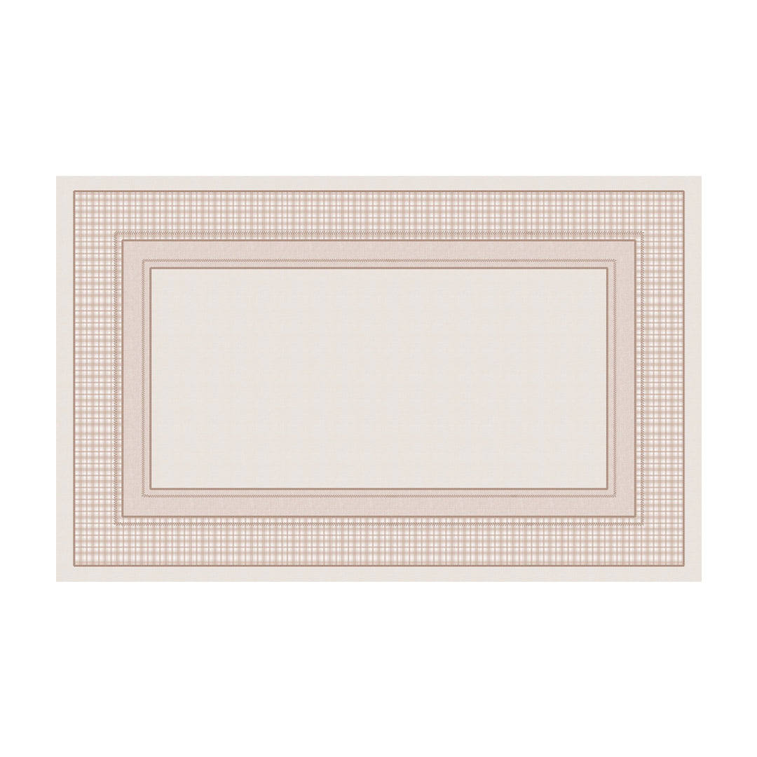 Toalha de Mesa Retangular Xadrez Bege 6 Lugares 140x220