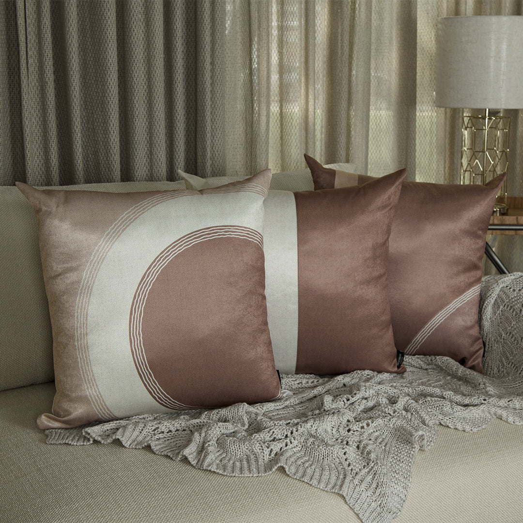 Capa Almofada Acetinada Rosê e Branca Silk Home 50x50cm