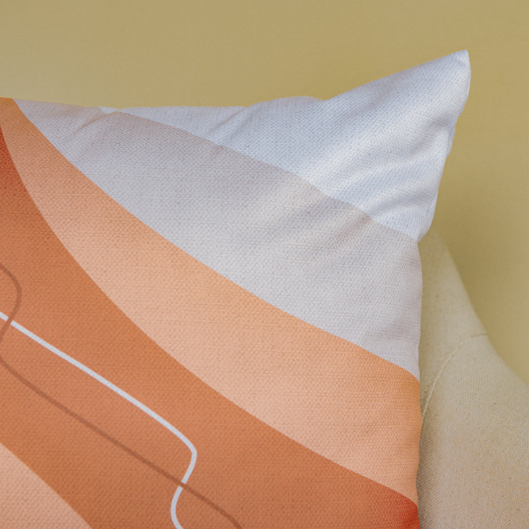 Capa Almofada Rústica Faixas Laranja Terracota Durand 43x43 cm