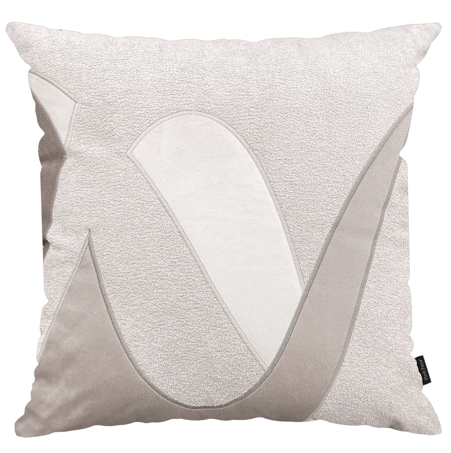 Capa Almofada Fio Boucle Veludo Bordada Bege 50x50cm Concept