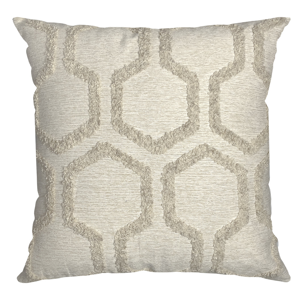 Capa Almofada cor Linho Bordada Fio Boucle 50x50cm Concept