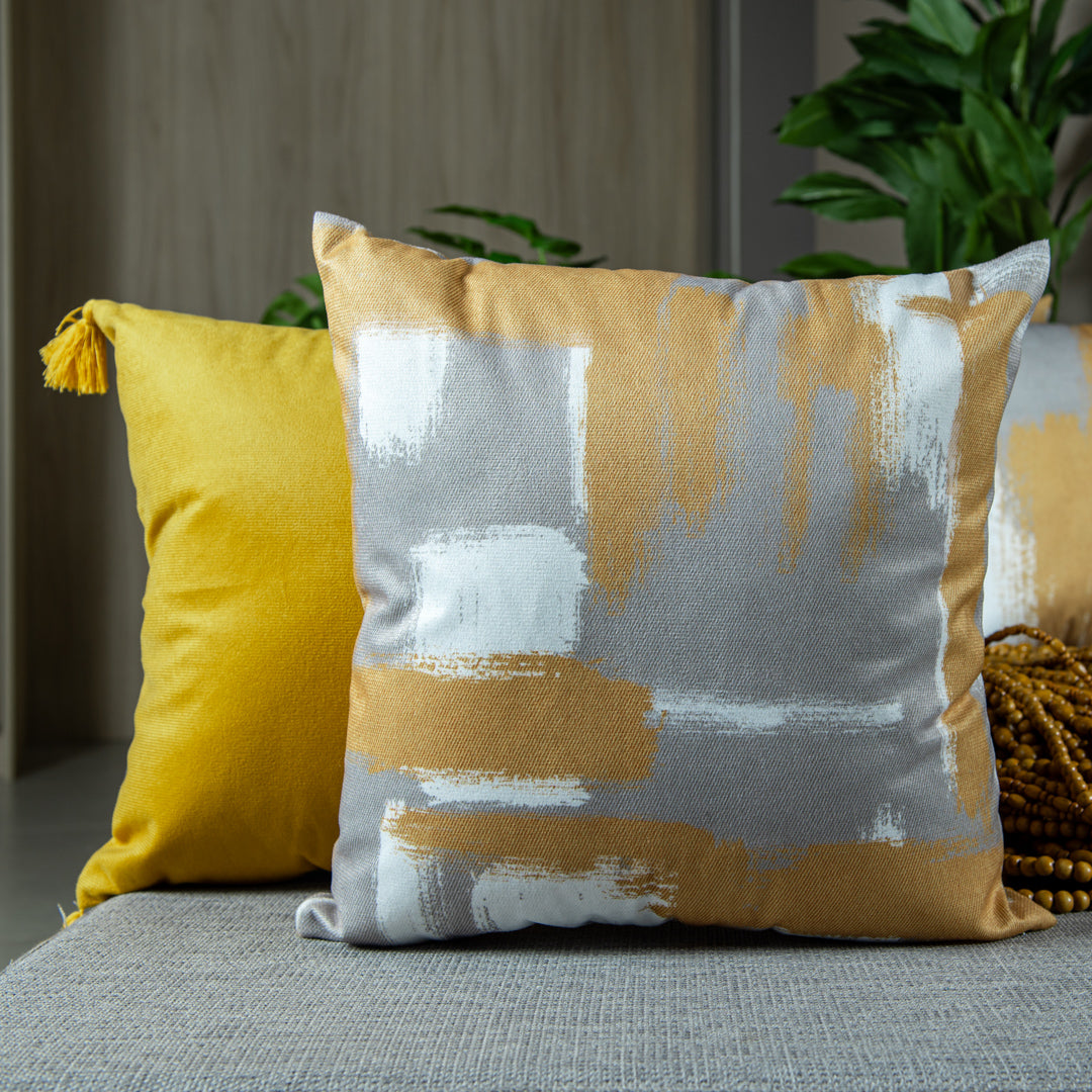 Capa Almofada Aveludada Mostarda c/ Tassel Velveteen 43x43cm