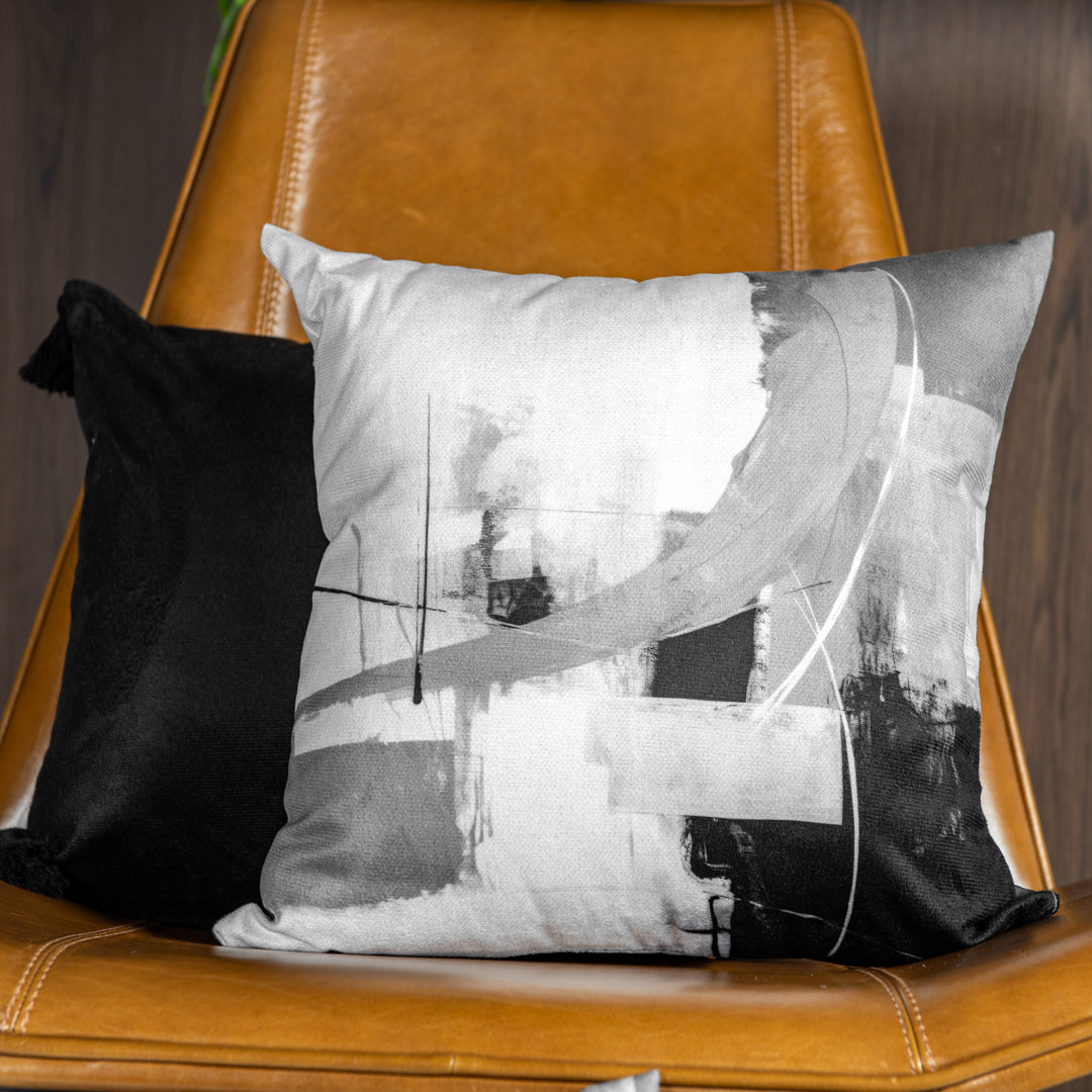 Capa Almofada Aveludada Preta c/ Tassel Velveteen 43x43cm