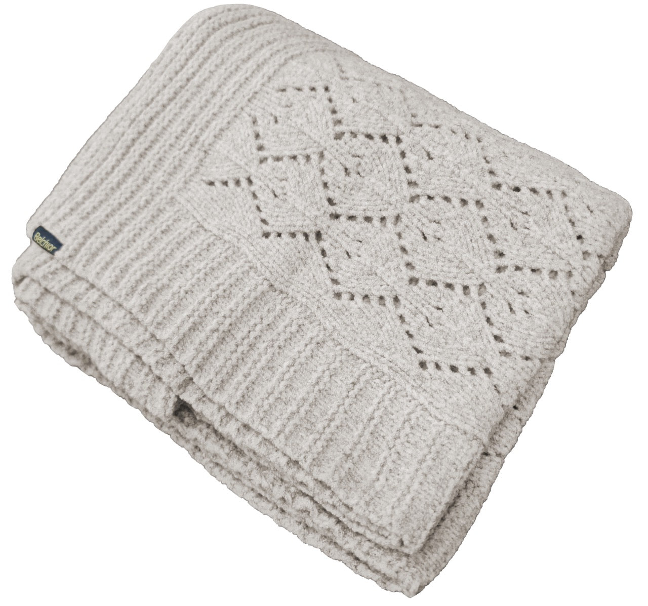 Manta Peseira de Tricot Linho Bege 90x180 cm - Pavone