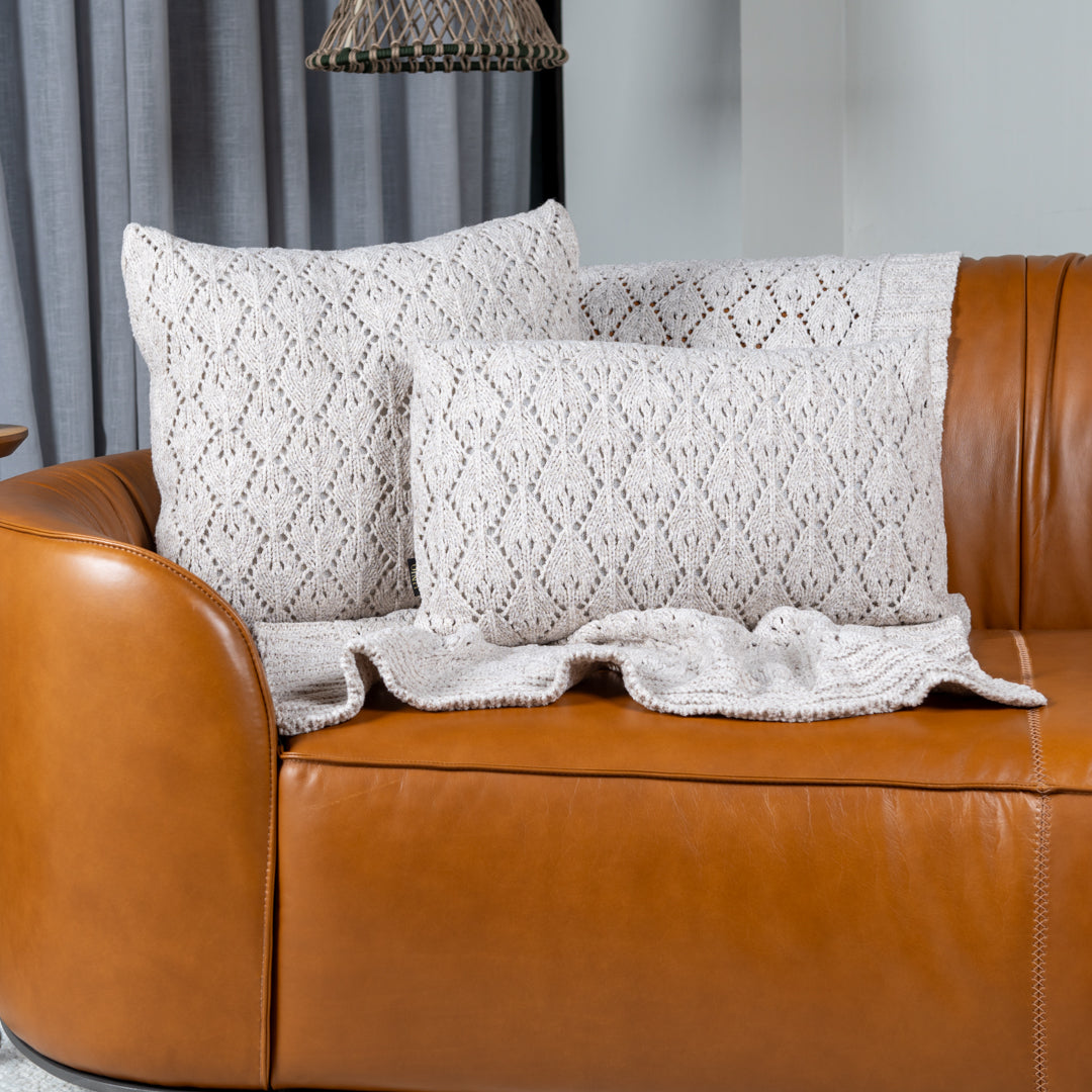 Manta Peseira de Tricot Linho Bege 90x180 cm - Pavone