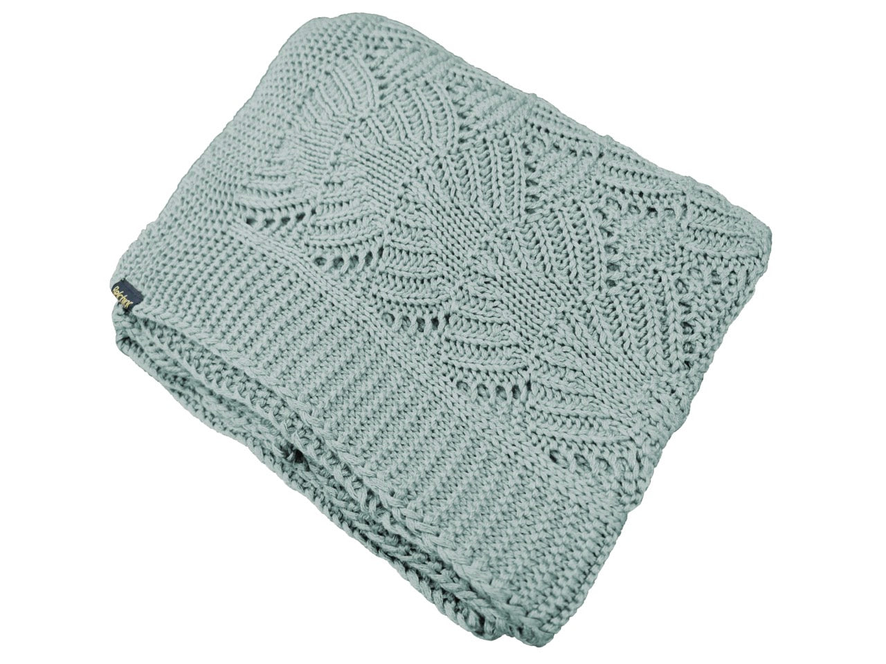 Manta Peseira de Tricot Verde Menta 90x180 cm - Coquile