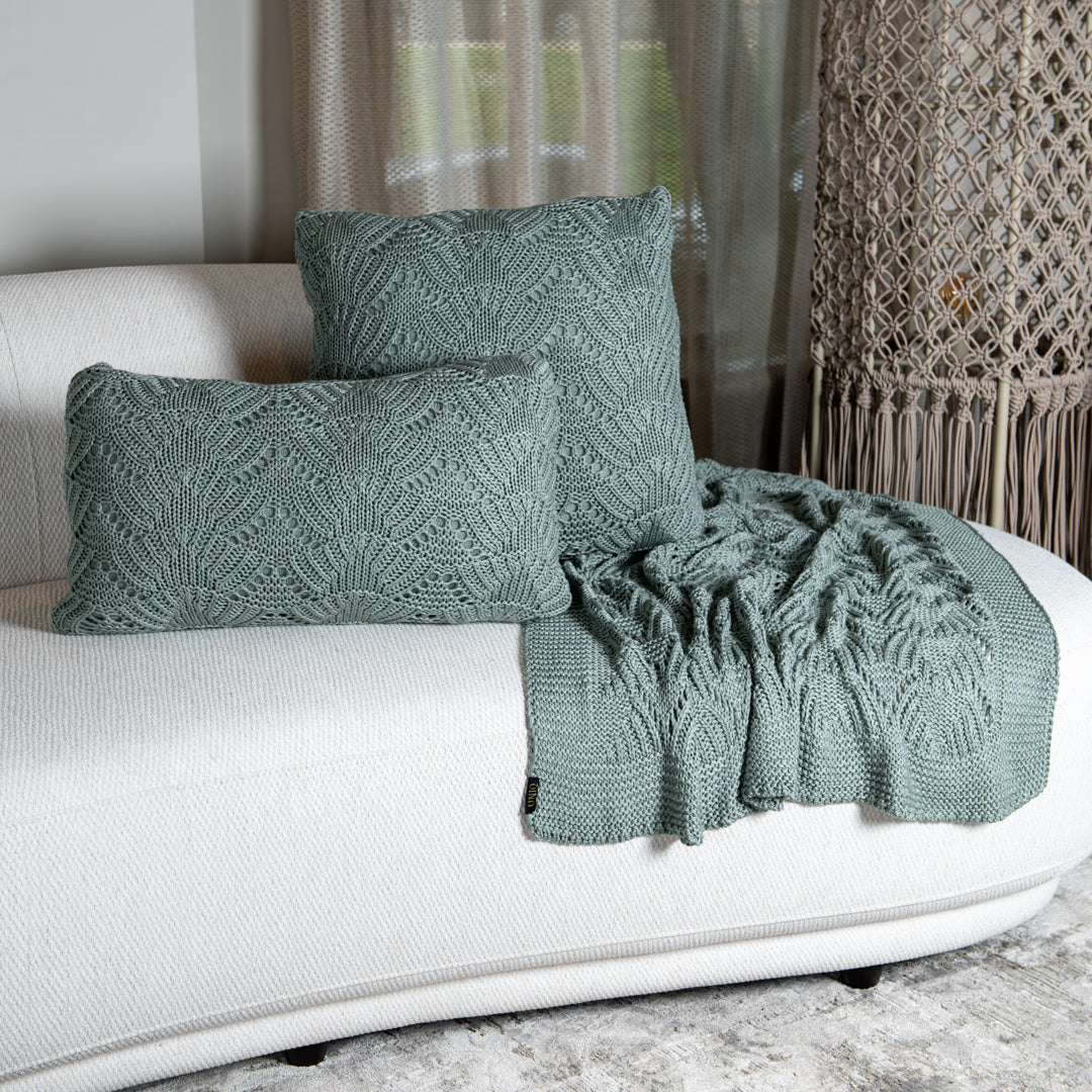 Manta Peseira de Tricot Verde Menta 90x180 cm - Coquile