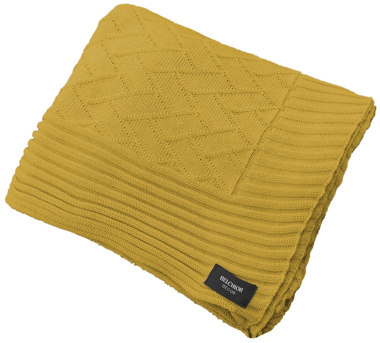 Manta Peseira de Tricot Amarelo Mostarda 90x180 cm - Link