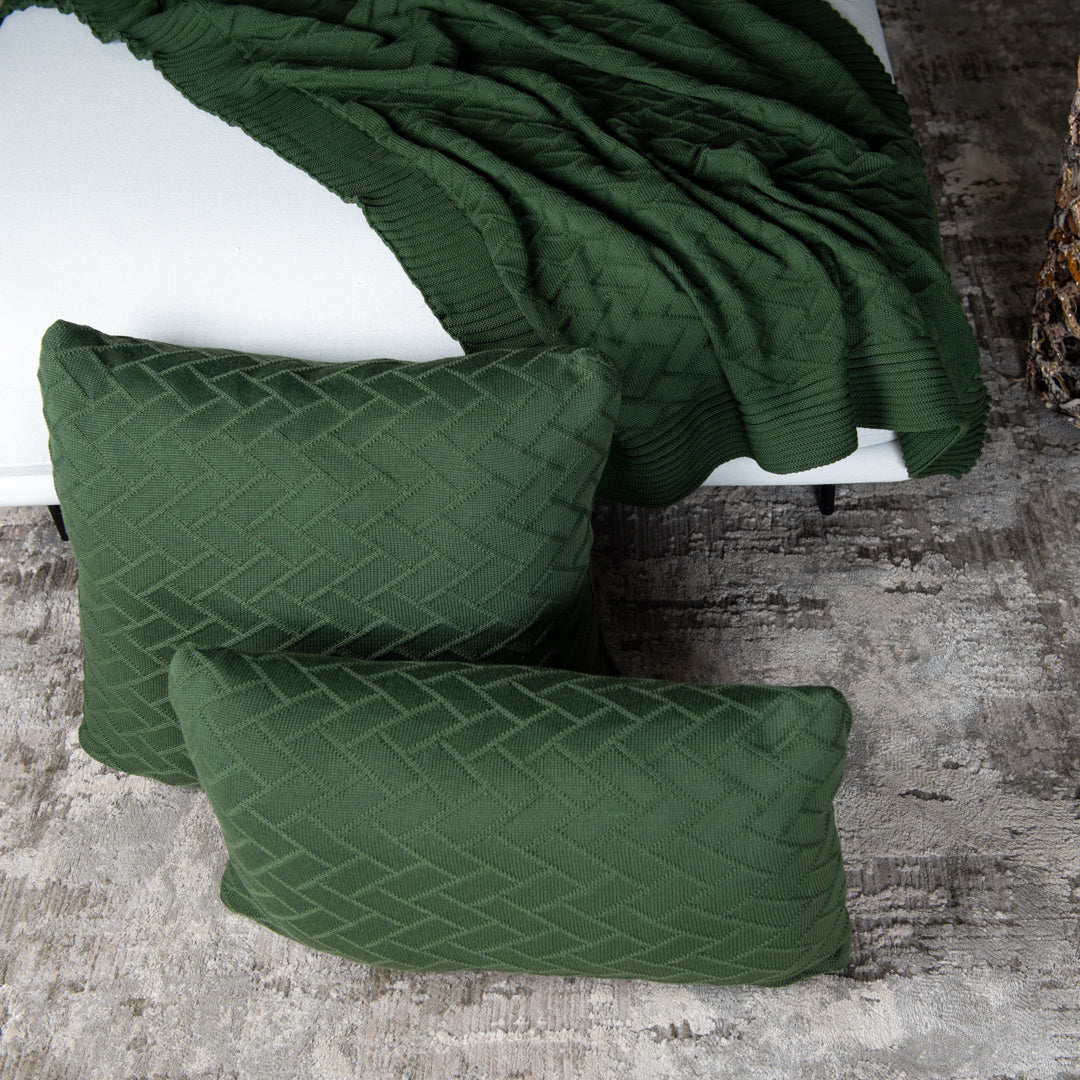 Manta Tricot Verde Militar 90x180 cm - Link