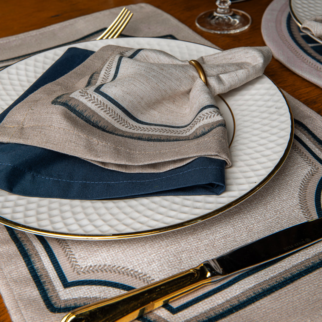 Kit 2 Jogo Americano Azurite Off White c/ Hidrorrepelência 48x31