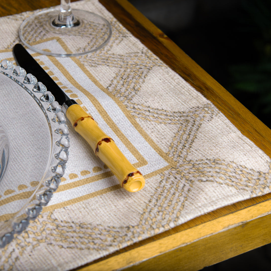 Kit 2 Jogo Americano Rustic Ambar c/ Hidrorrepelência 48x31