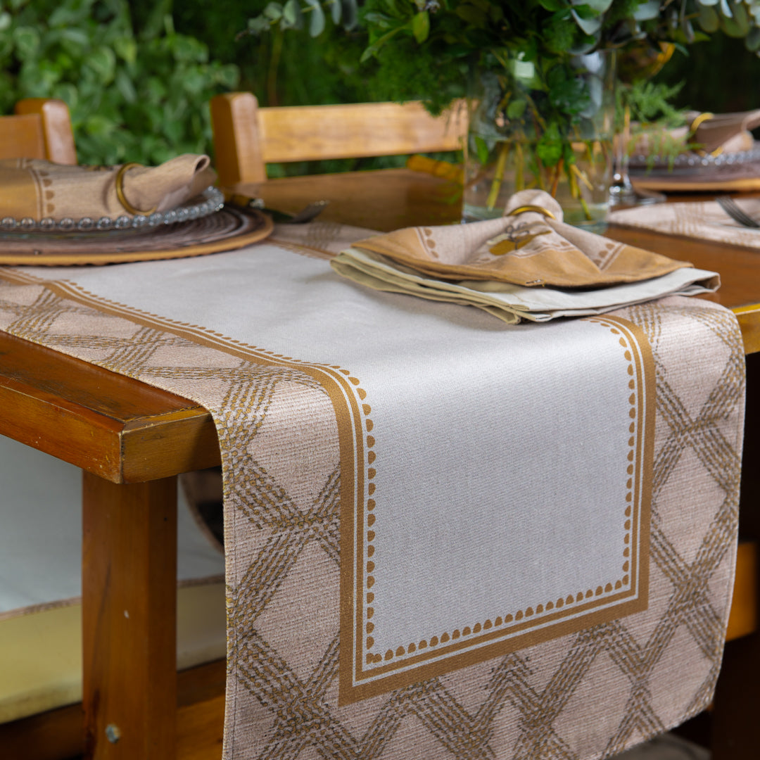 Caminho de Mesa Rustic Ambar c/ Hidrorrepelência 43x141cm