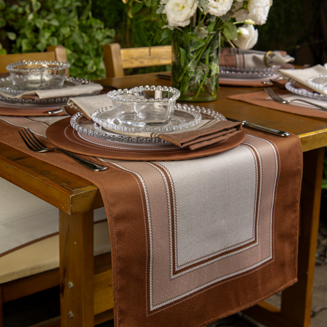 Caminho de Mesa Terracota c/ Hidrorrepelência 43x141cm