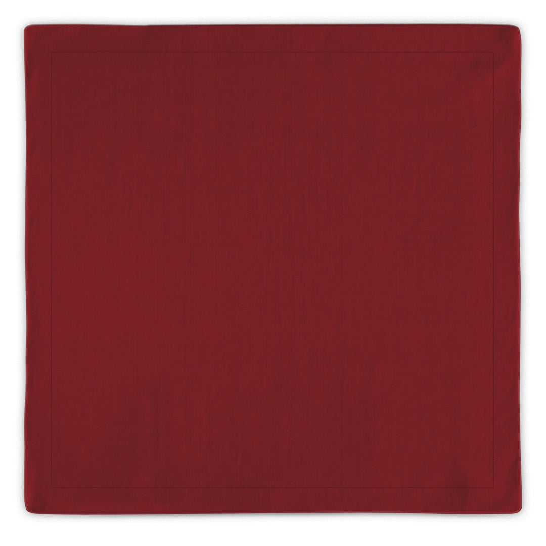 Kit 2 Guardanapos Tricoline Liso Vermelho 43x43 + 2 Argolas