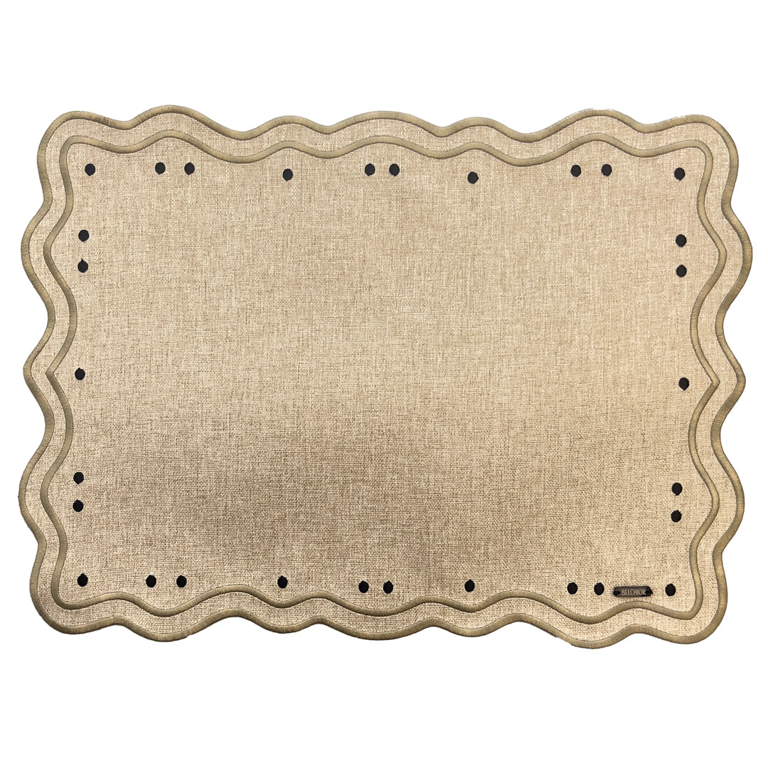 Lugar Americano Bordado Preto 44x38 - Concept Naia Poá Impermeável