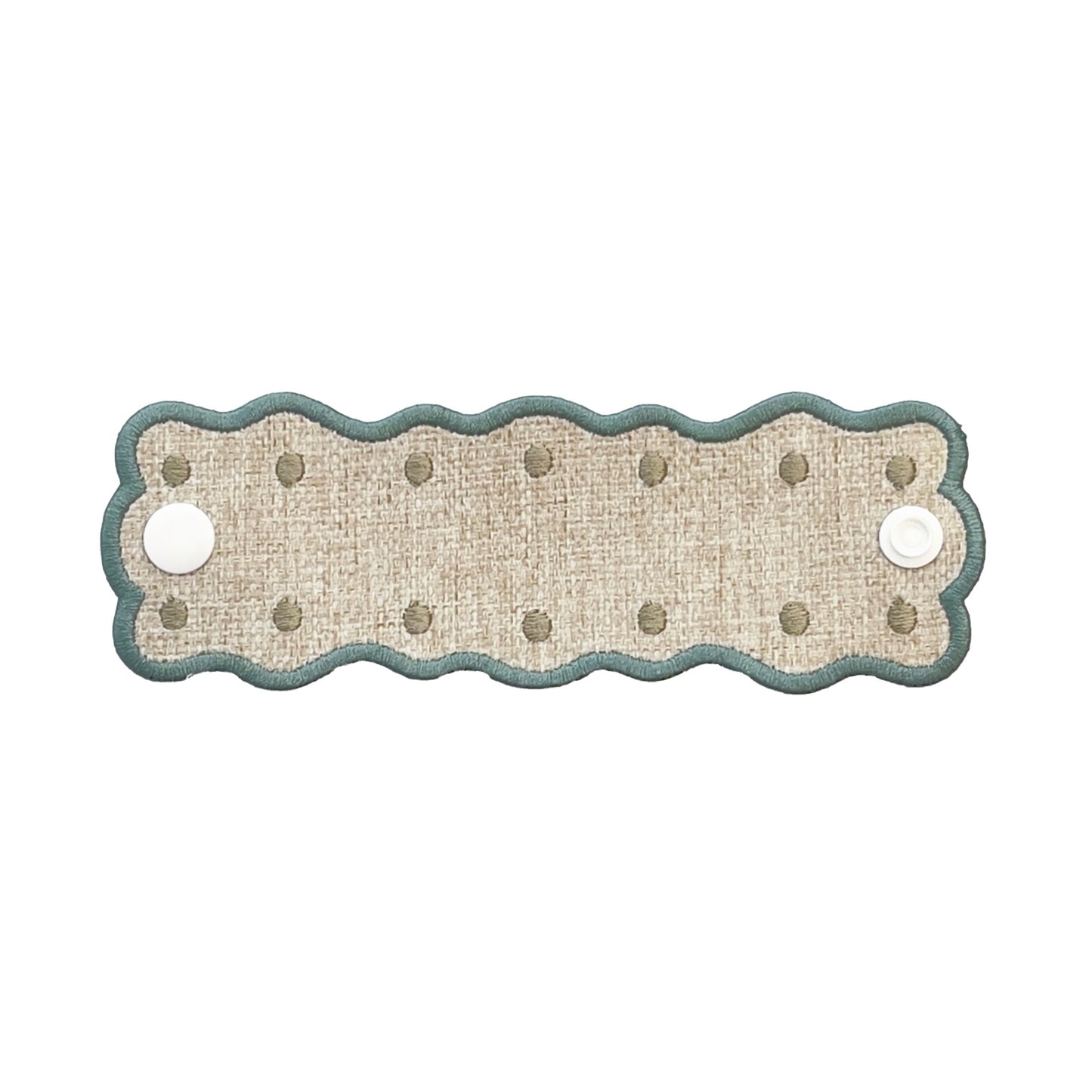 Kit 2 Porta Guardanapo Bordado Naia Poá Verde 4,8cm x 14,5cm