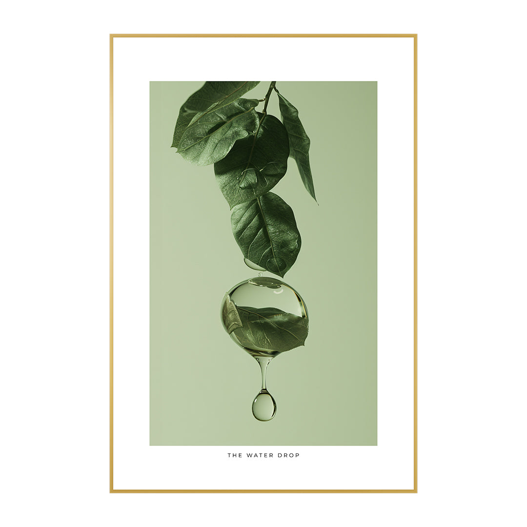 Quadro Gota de Água Tela Fosca Moldura Amadeirada - Médio 40x60cm