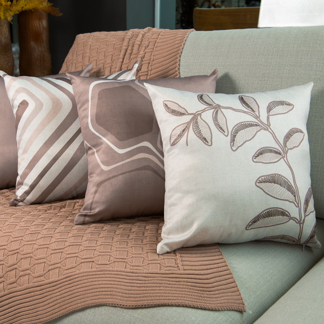 Capa Almofada Acetinada Bordado Estampado Silk Home 43x43cm