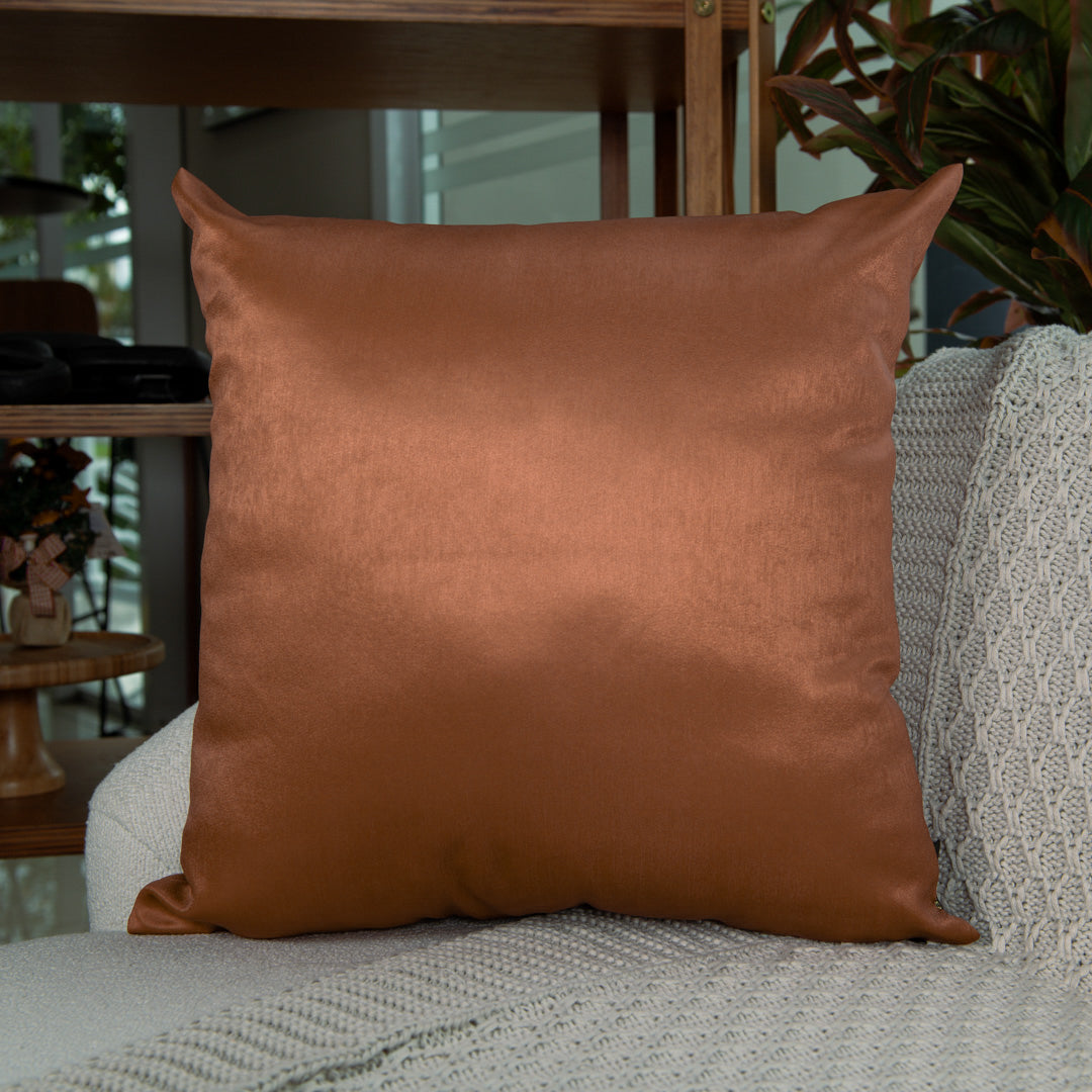 Capa Almofada Acetinada Lisa Terracota Silk Home 43x43cm