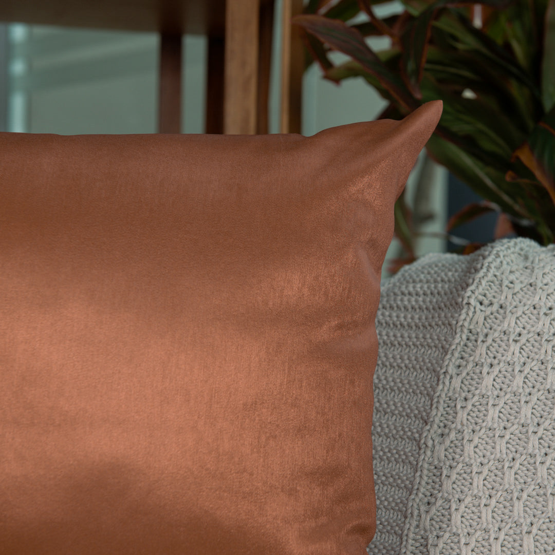 Capa Almofada Acetinada Lisa Terracota Silk Home 43x43cm