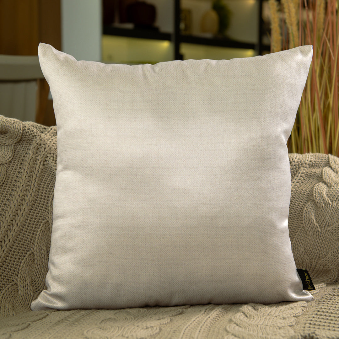 Capa Almofada Acetinada Lisa Bege Silk Home 43x43cm