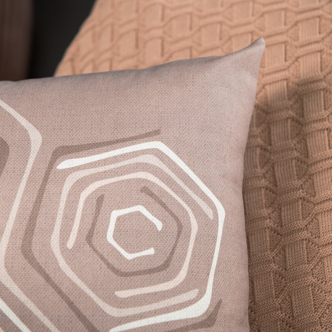 Capa Almofada Acetinada Rosê Geométrica Silk Home 43x43cm