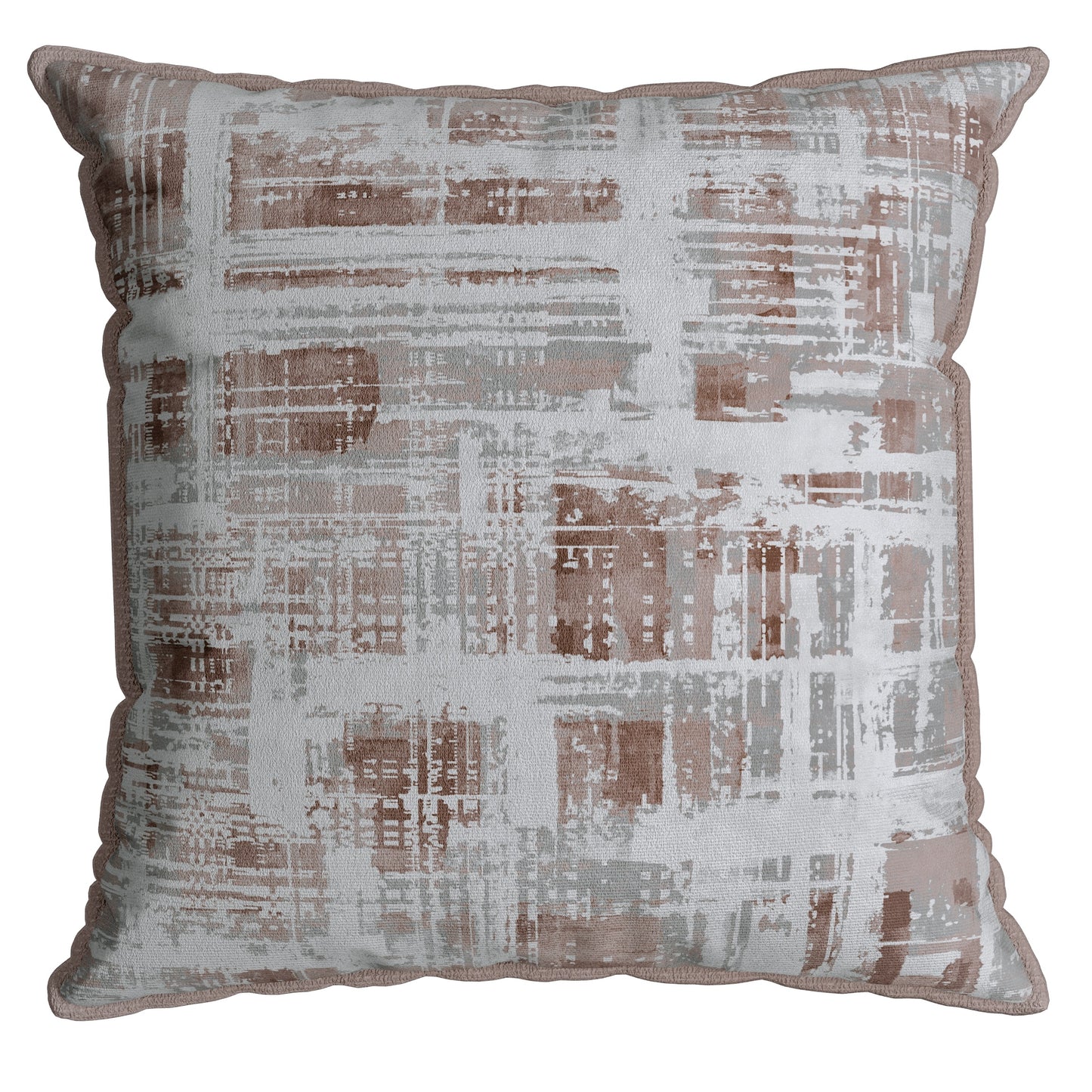 Capa Almofada Aveludada Cinza Rosê c/ Cordonê Velveteen 43x43cm