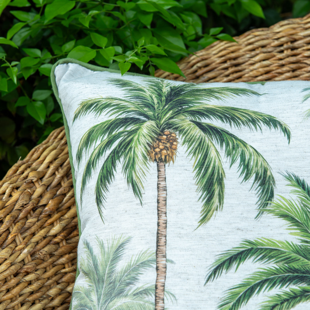Capa Almofada Externa Garden Linho Coqueiro Verde-Cordonê