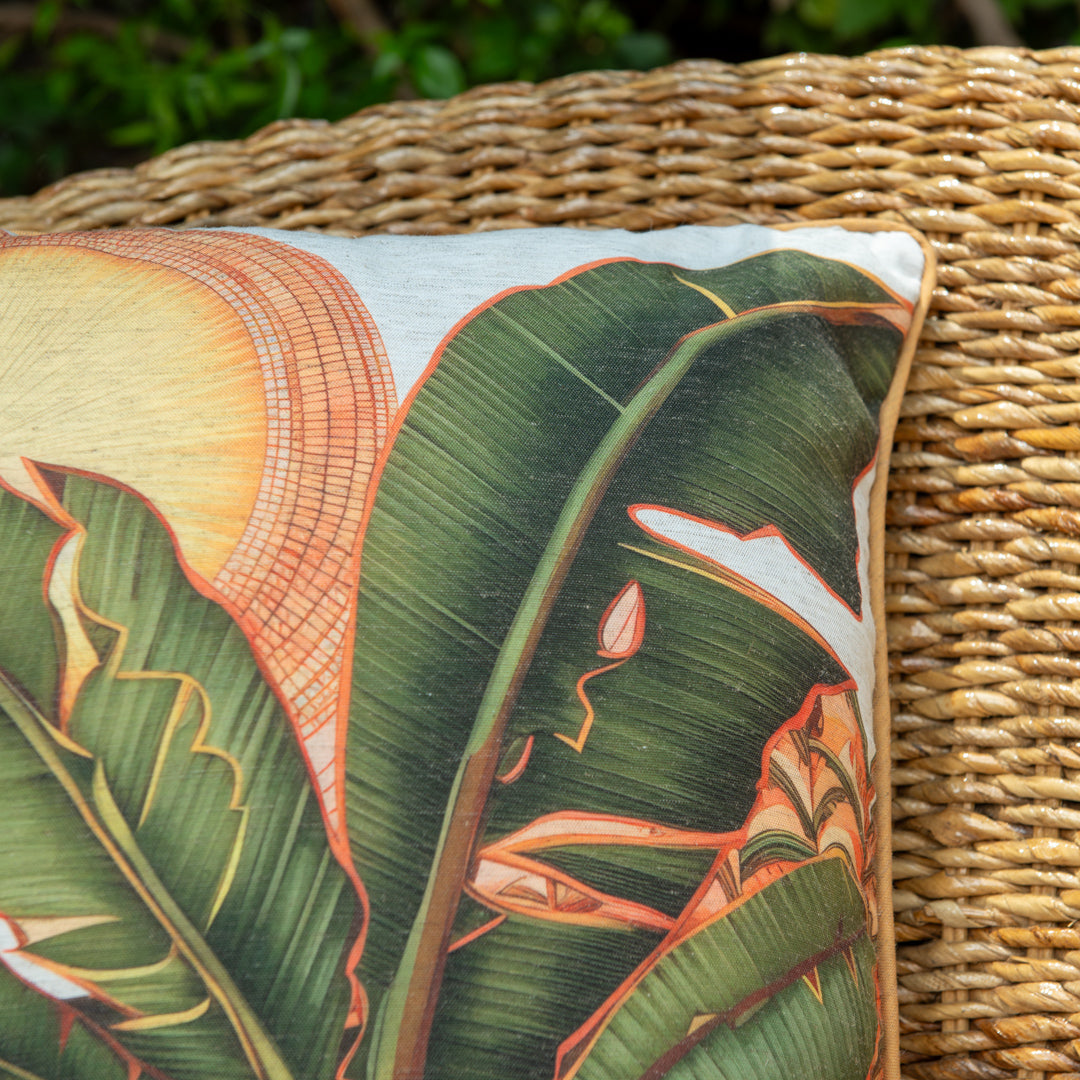 Capa Almofada Externa Garden Linho Folha Bananeira-Cordonê