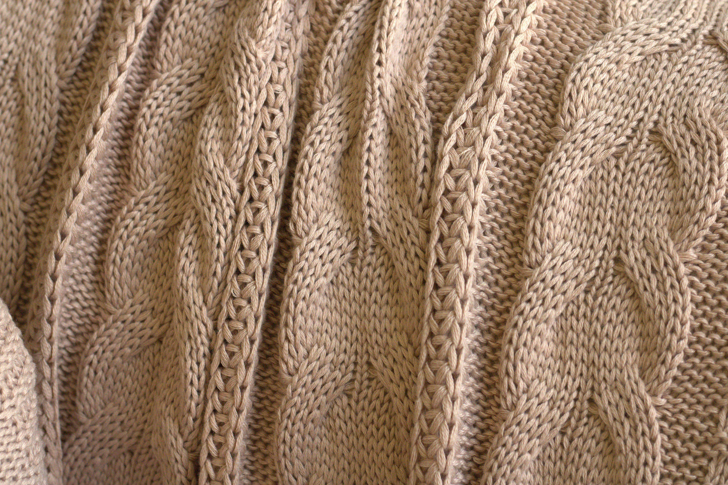 Manta Peseira de Tricot Rosê 90x180 cm - Trançada