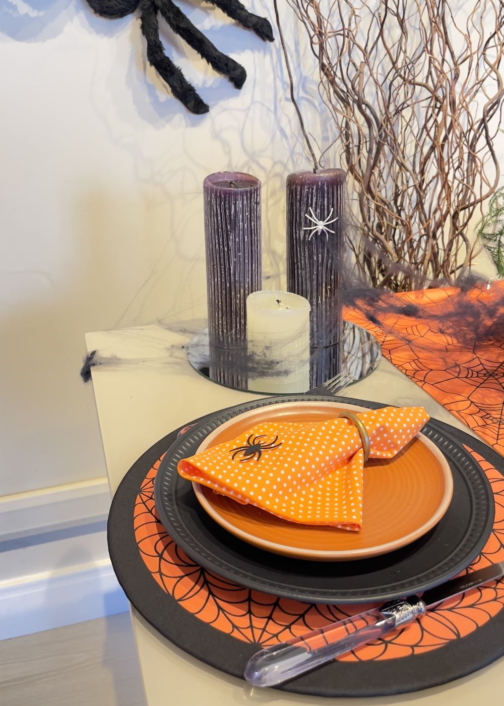 Kit 2 Capas p/ Sousplat Halloween Dia Das Bruxas Teias de Aranha