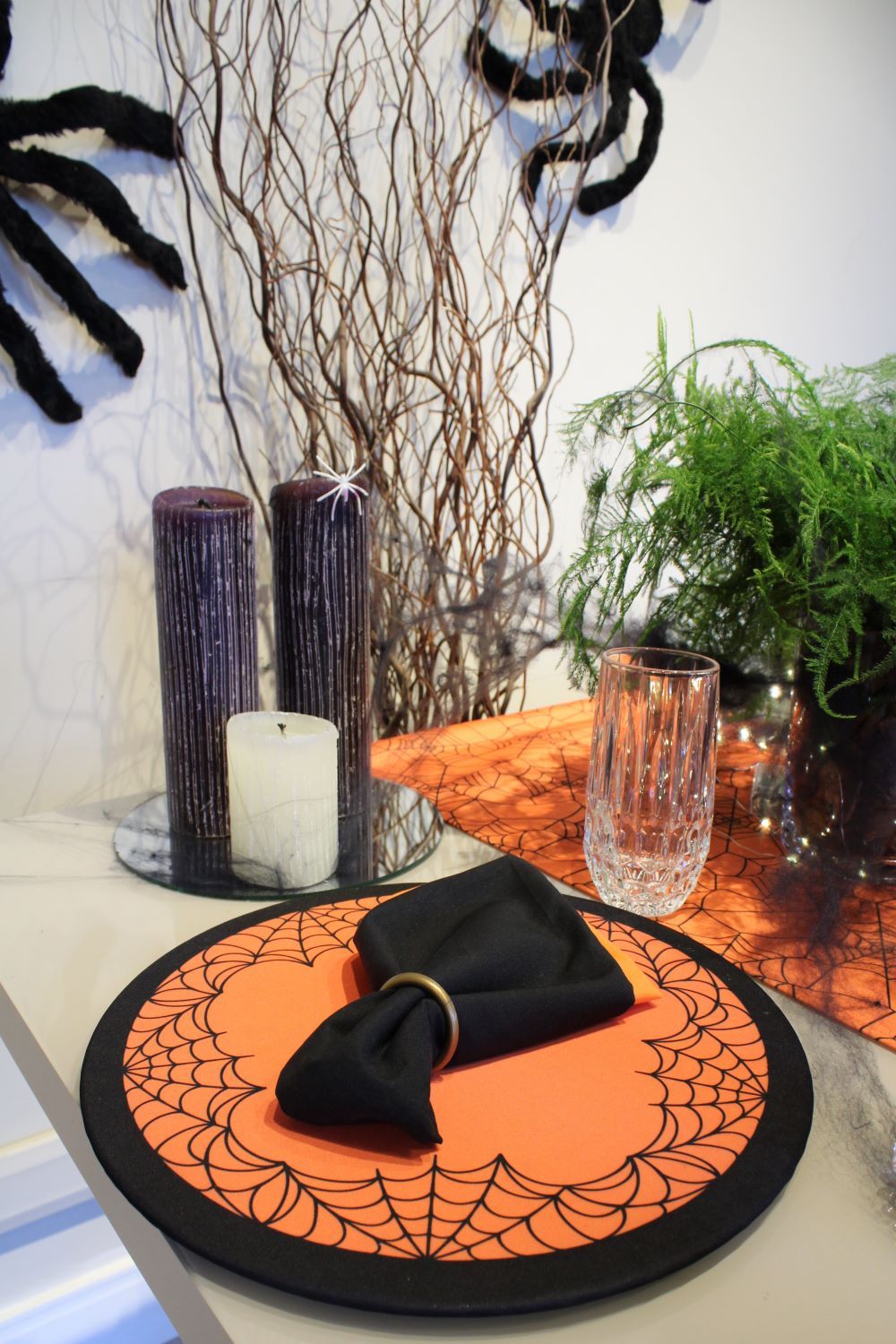 Kit 2 Capas p/ Sousplat Halloween Dia Das Bruxas Teias de Aranha