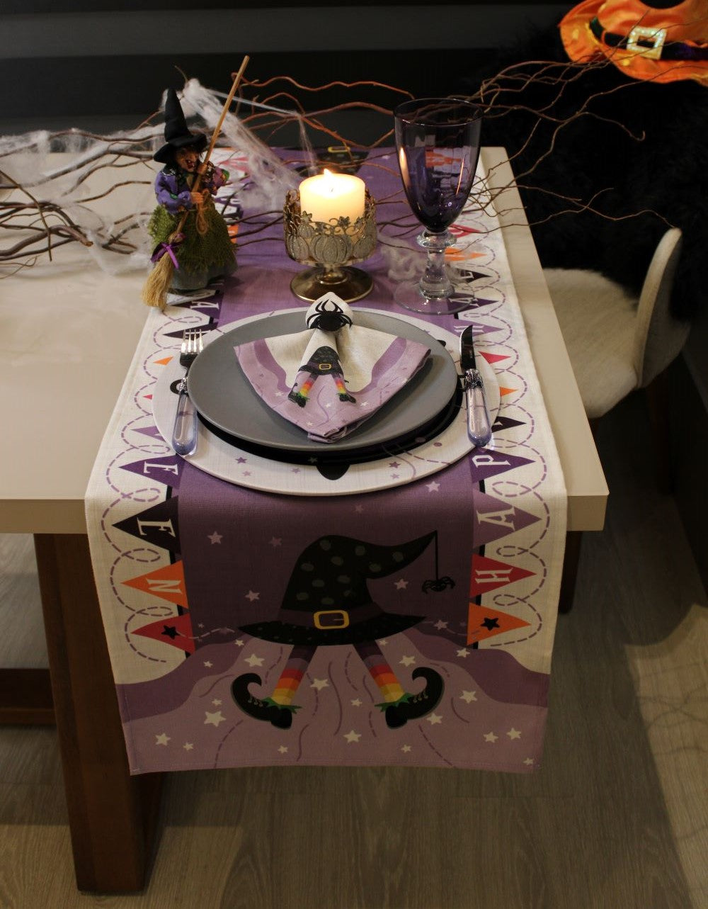 Caminho de Mesa Halloween Dia Das Bruxas Chapéu - Hidrorrepelente