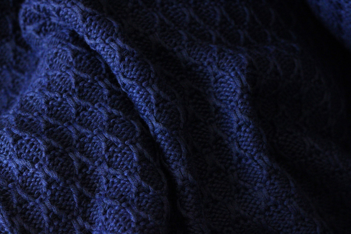 Manta Tricot Azul Marinho 90x180 cm - Colméia