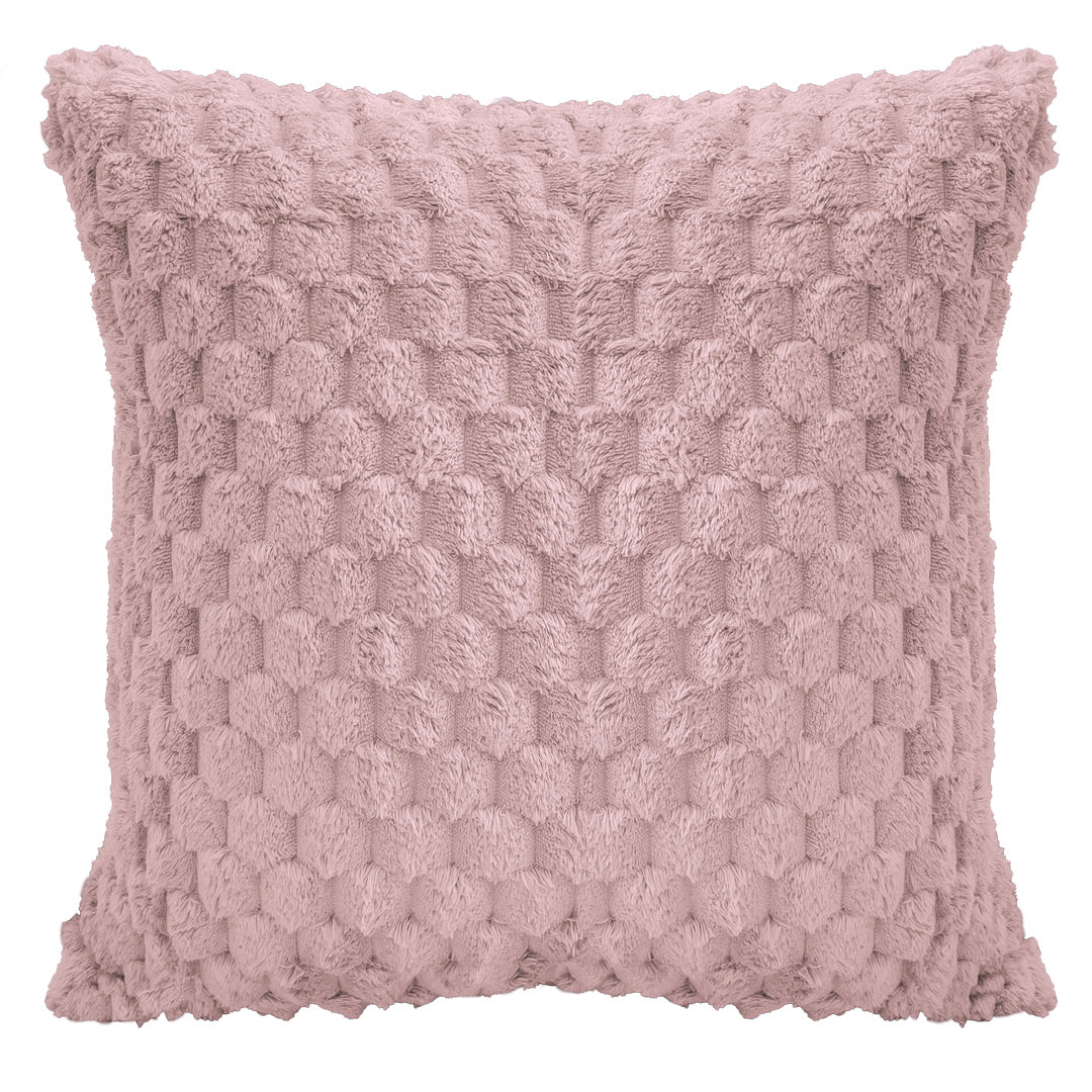 Capa Almofada Pelúcia Canelada Rosê 43x43cm Turtle