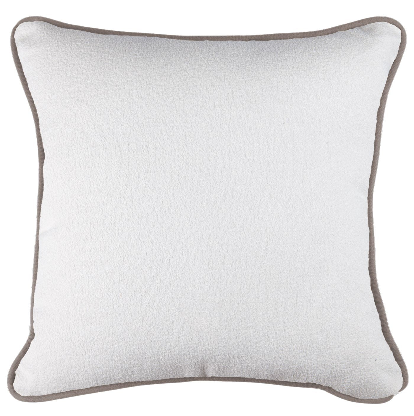 Capa Almofada Cinza e Branca Jacquard com Cordonê 50x50cm