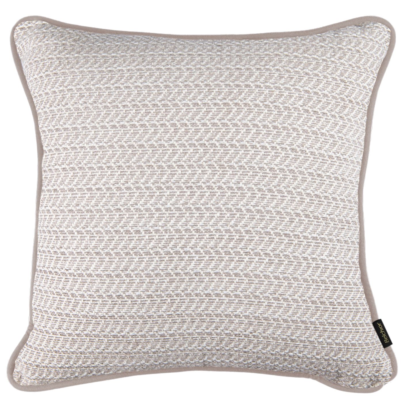 Capa Almofada Creme e Branco Jacquard com Cordonê 50x50cm