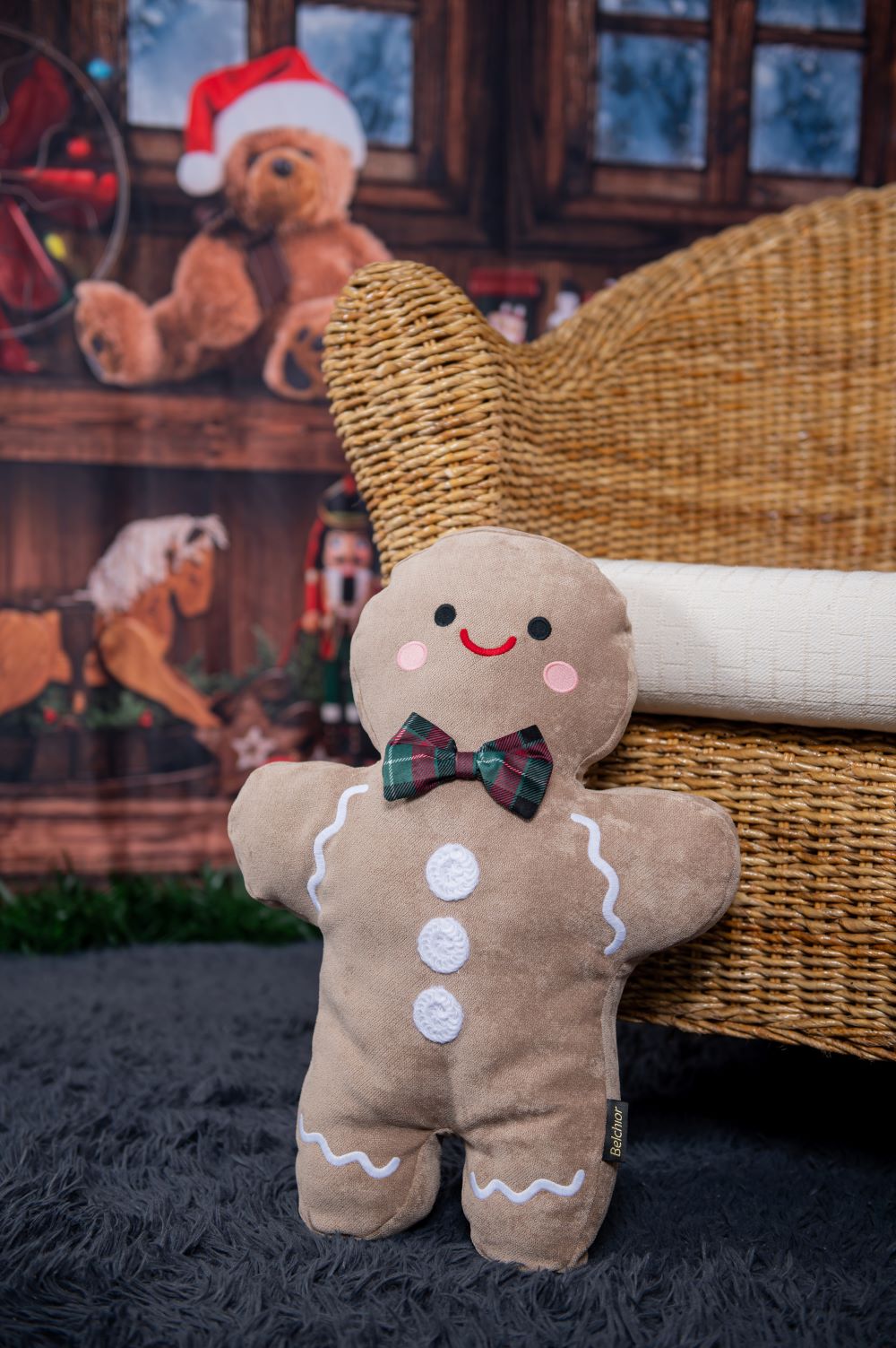 Almofada Pelúcia Biscoito de Gengibre 37x52cm GingerBen Natal