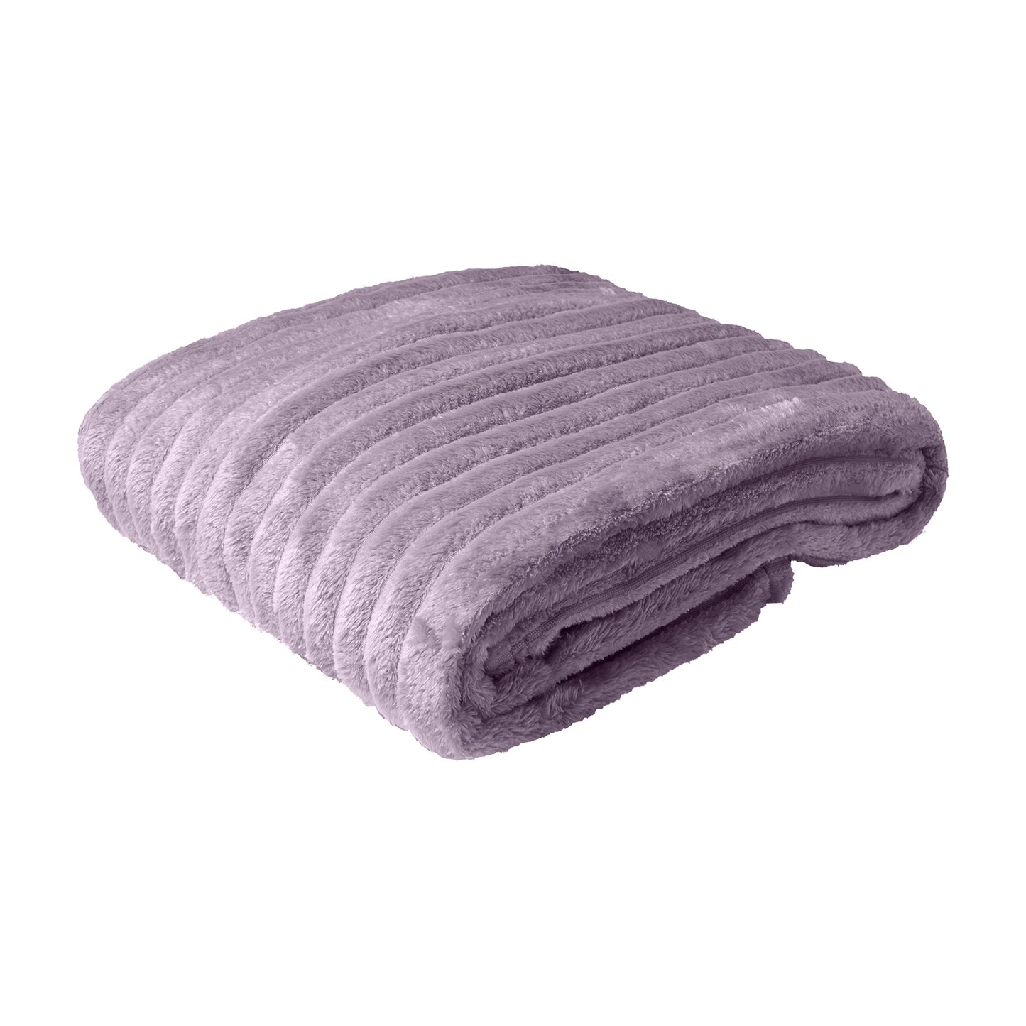 Peseira Aveludada Canelado p/ Sofá ou Cama King Soft Mauve Lilás 250x80cm