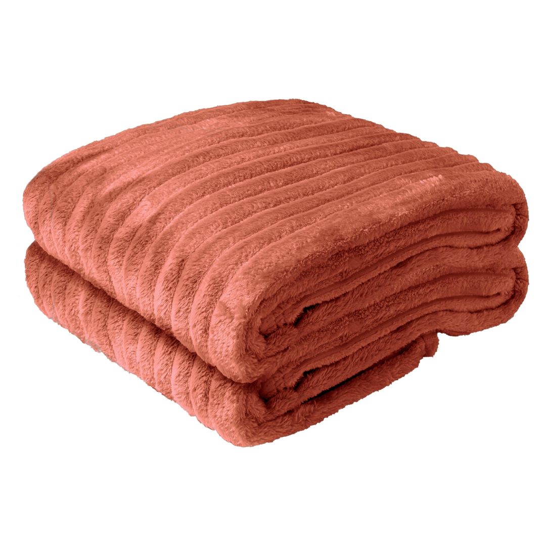 Manta Canelada Cobertor Fleece Veludo Casal Luxo 180x230cm