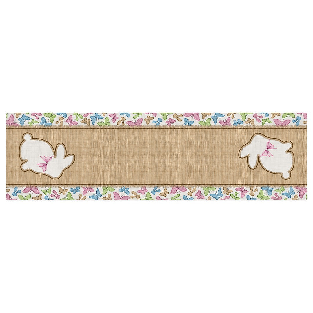 Caminho de Mesa Coelho Páscoa Aveludado c/ Hidrorrepelência