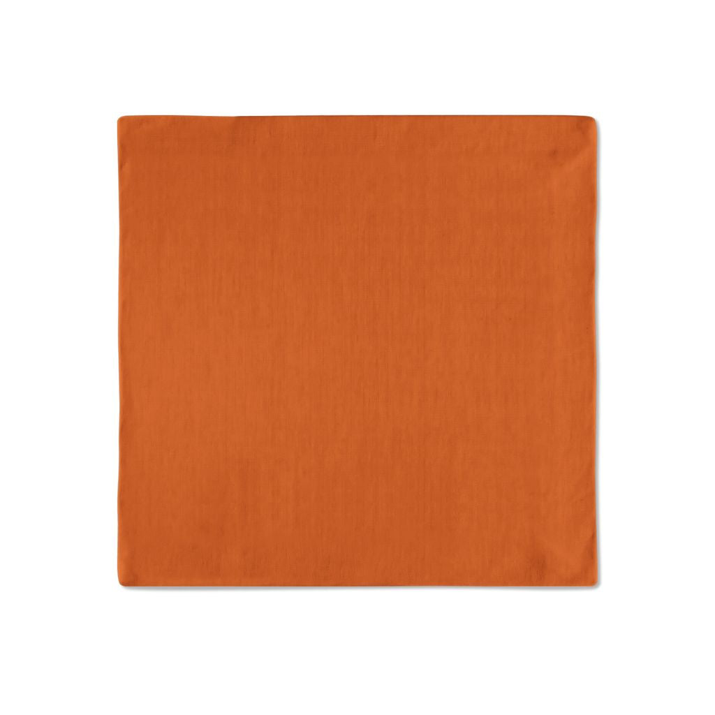 Kit 2 Guardanapos Linho Laranja Liso 43x43 + 2 Argolas